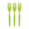 6 1/2" Bulk 50 Ct. Lime Green Disposable Plastic Forks Image 1
