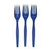 6 1/2" Bulk 50 Ct. Navy Blue Disposable Plastic Forks Image 1