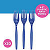 6 1/2" Bulk 50 Ct. Navy Blue Disposable Plastic Forks Image 3