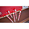 6 1/2" Candy Cane-Shaped Snowman Red & White Plastic Pens - 12 Pc. Image 4