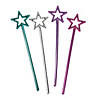 6 1/2" Mini Blue, Silver, Purple & Hot Pink Plastic Star Wands - 24 Pc. Image 1