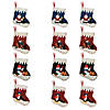 6 1/2" Mini Christmas Character Stocking Felt Treat Bags - 12 Pc. Image 1