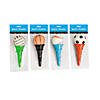 6 1/2" Sports Plastic Ice Cream Cone Shooters with Foam Ball - 12 Pc. Image 1