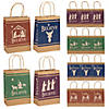 6 1/2" x 3 1/2" x 9" Medium Nativity Silhouette Kraft Paper Gift Bags - 12 Pc. Image 1