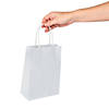 6 1/2" x 3 1/4" x 9" DIY Medium White Paper Gift Bags - 12 Pc. Image 2