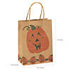 6 1/2" x 3 1/4" x 9" Medium Brown Jack-O&#8217;-Lantern Paper Gift Bags - 12 Pc. Image 1