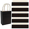 6 1/2" x 9" Bulk 60 Pc. Medium Black Kraft Paper Gift Bags Image 1
