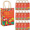 6 1/2" x 9" Christmas Fiesta Floral Gift Bags - 12 Pc. Image 1