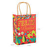 6 1/2" x 9" Christmas Fiesta Floral Gift Bags - 12 Pc. Image 1