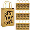 6 1/2" x 9" Medium Best Day Ever Kraft Paper Gift Bags - 12 Pc. Image 1