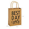 6 1/2" x 9" Medium Best Day Ever Kraft Paper Gift Bags - 12 Pc. Image 1