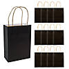 6 1/2" x 9" Medium Black Kraft Paper Gift Bags - 12 Pc. Image 1