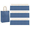 6 1/2" x 9" Medium Blue DIY Kraft Paper Gift Bags - 36 Pc. Image 1