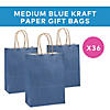 6 1/2" x 9" Medium Blue DIY Kraft Paper Gift Bags - 36 Pc. Image 2