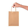 6 1/2" x 9" Medium Brown Kraft Paper Gift Bags - 12 Pc. Image 2