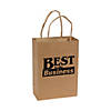 6 1/2" x 9" Medium Brown Kraft Paper Gift Bags - 12 Pc. Image 4