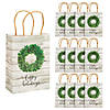 6 1/2" x 9" Medium Christmas Shiplap Kraft Paper Gift Bags - 12 Pc. Image 1