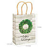 6 1/2" x 9" Medium Christmas Shiplap Kraft Paper Gift Bags - 12 Pc. Image 1