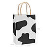 6 1/2" x 9" Medium Cow Print Kraft Paper Gift Bags - 12 Pc. Image 1