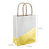 6 1/2" x 9" Medium Gold & White Color Block Kraft Paper Bags - 12 Pc. Image 1