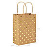 6 1/2" x 9" Medium Gold Foil Dot Kraft Paper Bags - 12 Pc. Image 1
