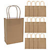 6 1/2" x 9" Medium Gold Kraft Paper Gift Bags - 12 Pc. Image 1