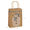 6 1/2" x 9" Medium Happy Snowman Kraft Paper Gift Bags - 12 Pc. Image 1