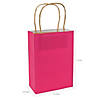 6 1/2" x 9" Medium Hot Pink Kraft Paper Gift Bags - 12 Pc. Image 1