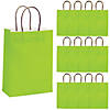 6 1/2" x 9" Medium Lime Green Kraft Paper Gift Bags - 12 Pc. - Less Than Perfect Image 1