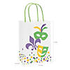 6 1/2" x 9" Medium Mardi Gras Kraft Paper Gift Bags - 12 Pc. Image 1