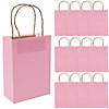6 1/2" x 9" Medium Pink Kraft Paper Gift Bags - 12 Pc. Image 1