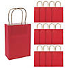 6 1/2" x 9" Medium Red Kraft Paper Gift Bags - 12 Pc. Image 1