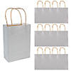 6 1/2" x 9" Medium Silver Kraft Paper Gift Bags - 12 Pc. Image 1