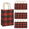 6-1/2" x 9" Small Buffalo Plaid Kraft Paper Gift Bags - 12 Pc. Image 1