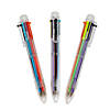 6 1/4" Clear Plastic 6-Color Shuttle Pens &#8211; 12 Pc. Image 1