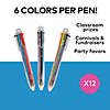 6 1/4" Clear Plastic 6-Color Shuttle Pens &#8211; 12 Pc. Image 2