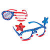 6 1/4&quot; x 2 1/4&quot; Patriotic Light-Up Red, White &amp; Blue Plastic Glasses - 6 Pc. Image 1