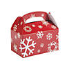 6 1/4" x 6" Snowflake Red & White Cardstock Favor Boxes - 12 Pc. Image 1