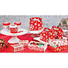 6 1/4" x 6" Snowflake Red & White Cardstock Favor Boxes - 12 Pc. Image 1