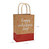 6 1/4" x 9" Medium Happy Valentine's Day Kraft Paper Gift Bags - 12 Pc. Image 1