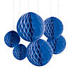 6" - 10" Blue Honeycomb Ceiling Decorations - 6 Pc. Image 1