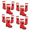 6" 10 oz. Bulk  60 Ct. Santa Boot Red & White BPA-Free Plastic Mugs Image 1