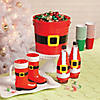 6" 10 oz. Bulk  60 Ct. Santa Boot Red & White BPA-Free Plastic Mugs Image 1