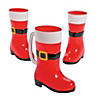 6" 10 oz. Santa Boot Red & White BPA-Free Plastic Mugs - 12 Ct. Image 1