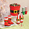 6" 10 oz. Santa Boot Red & White BPA-Free Plastic Mugs - 12 Ct. Image 1