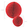 6" - 10" Red Hanging Honeycomb Paper Ball Decorations - 6 Pc. Image 1