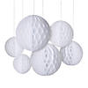 6" - 10" White Honeycomb Ceiling Decorations - 6 Pc. Image 1