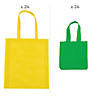 6" - 17" Bulk 48 Pc. Bright Neon Nonwoven Tote Bag Assortment Image 1