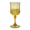 6 3/4" 8 oz. Gold Patterned Plastic Stemmed Wine Glasses - 12 Ct. Image 1