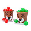 6 3/4" x 6" Christmas Reindeer Bucket Ball Toss Game - 14 Pc. Image 1